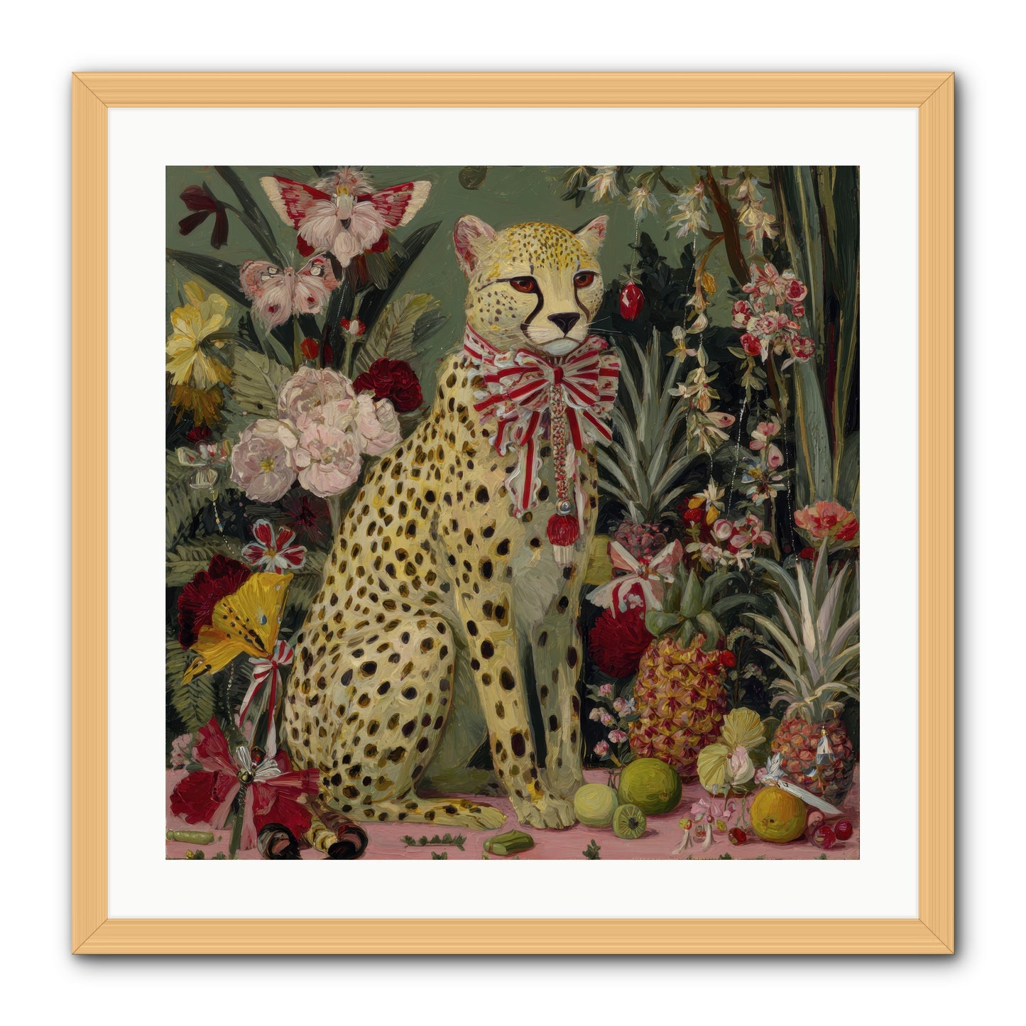 The Garden’s Quiet Spell -- Framed Print - Natural 24x24