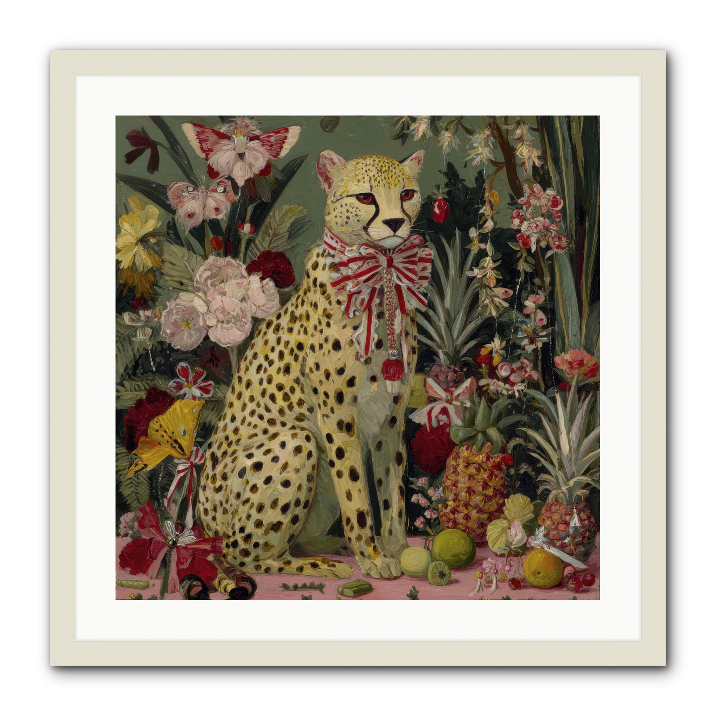 The Garden’s Quiet Spell -- Framed Print - White 24x24