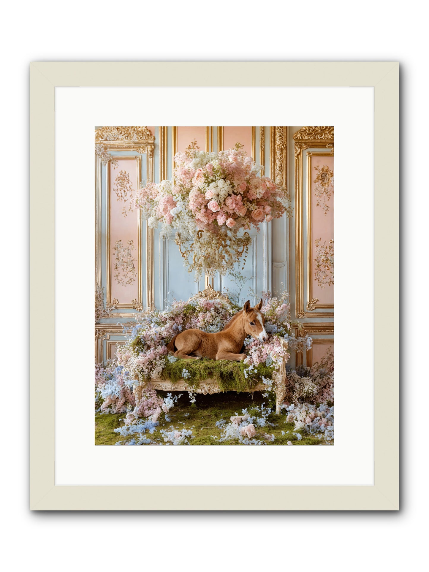 The Garden's Young Prince -- Framed Print - White 12x16