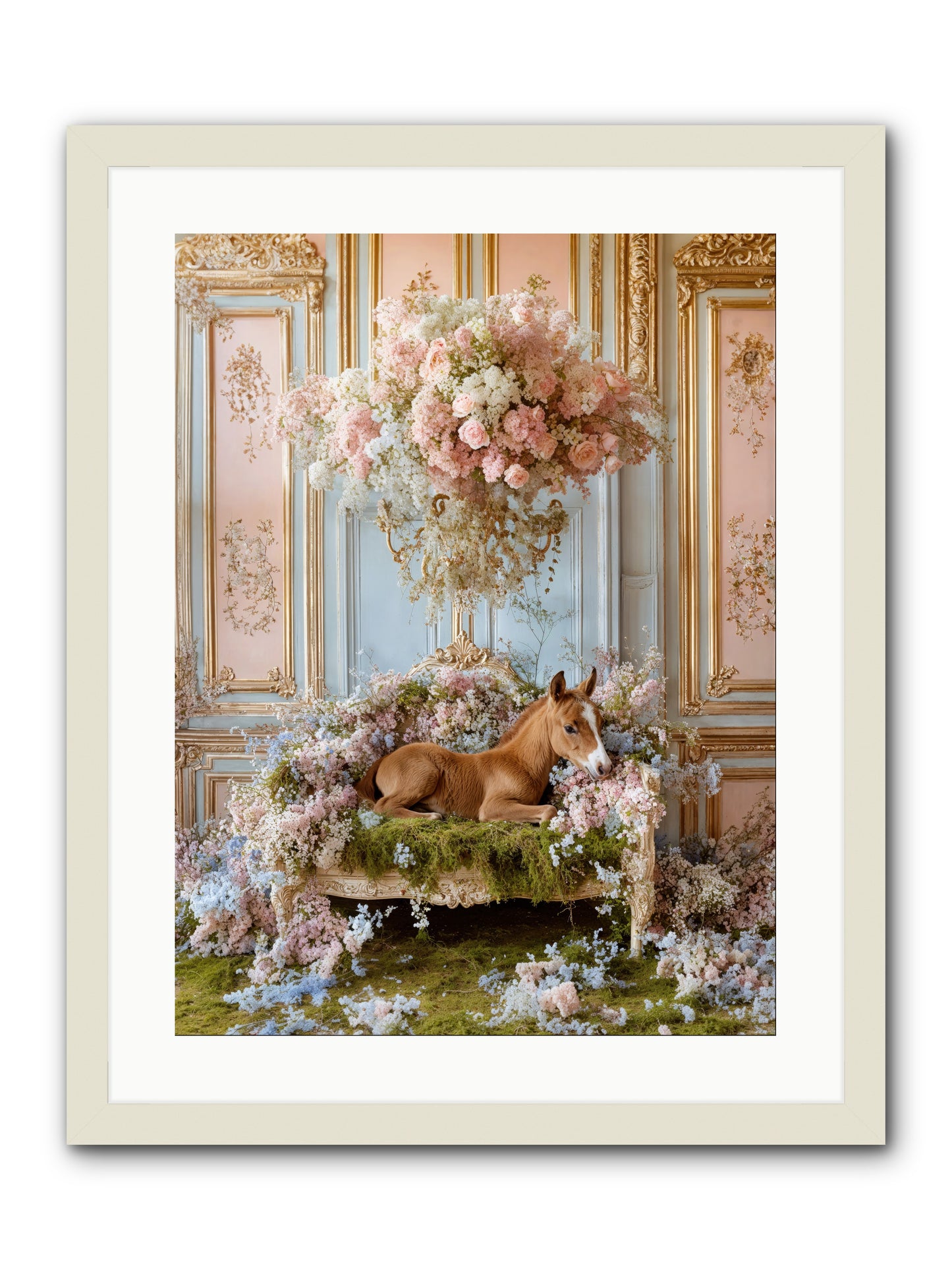 The Garden's Young Prince -- Framed Print - White 18x24