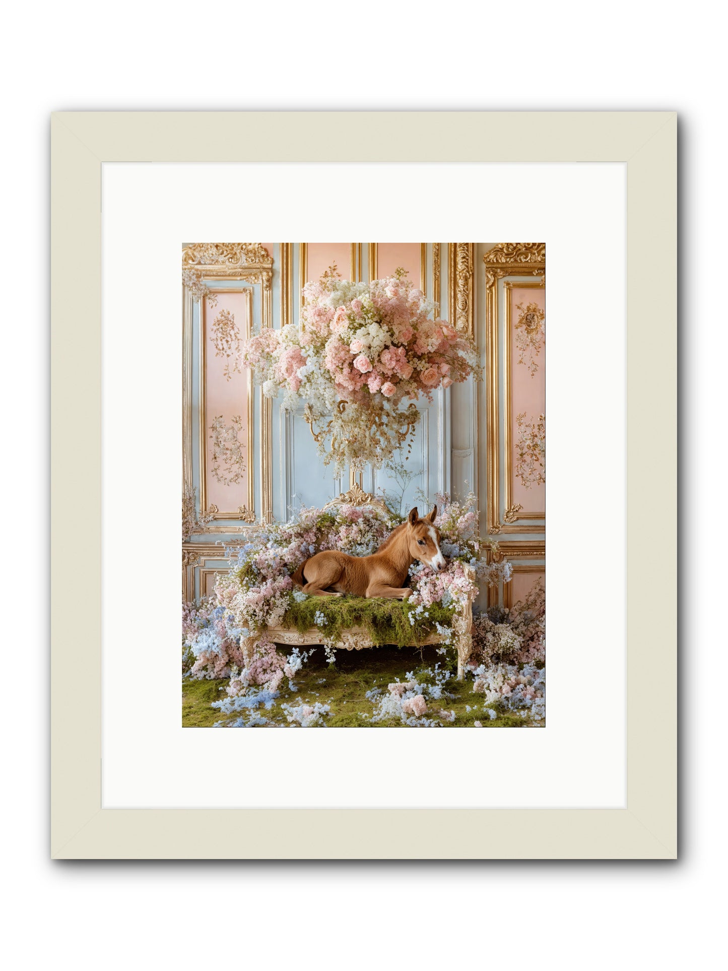 The Garden's Young Prince -- Framed Print - White 9x12