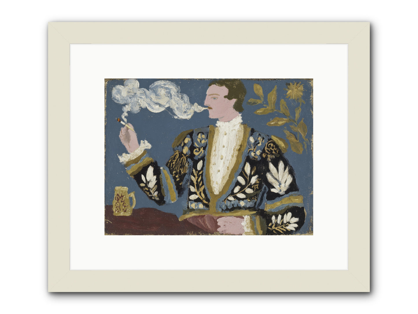 The Gentleman Who Exhaled Gardens -- Framed Print - White 12x9