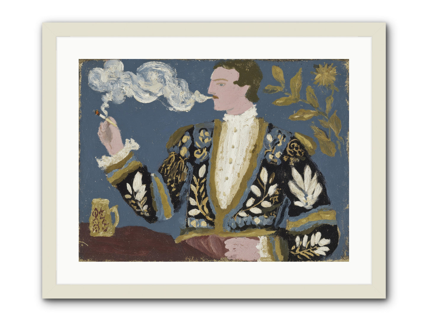 The Gentleman Who Exhaled Gardens -- Framed Print - White 24x18