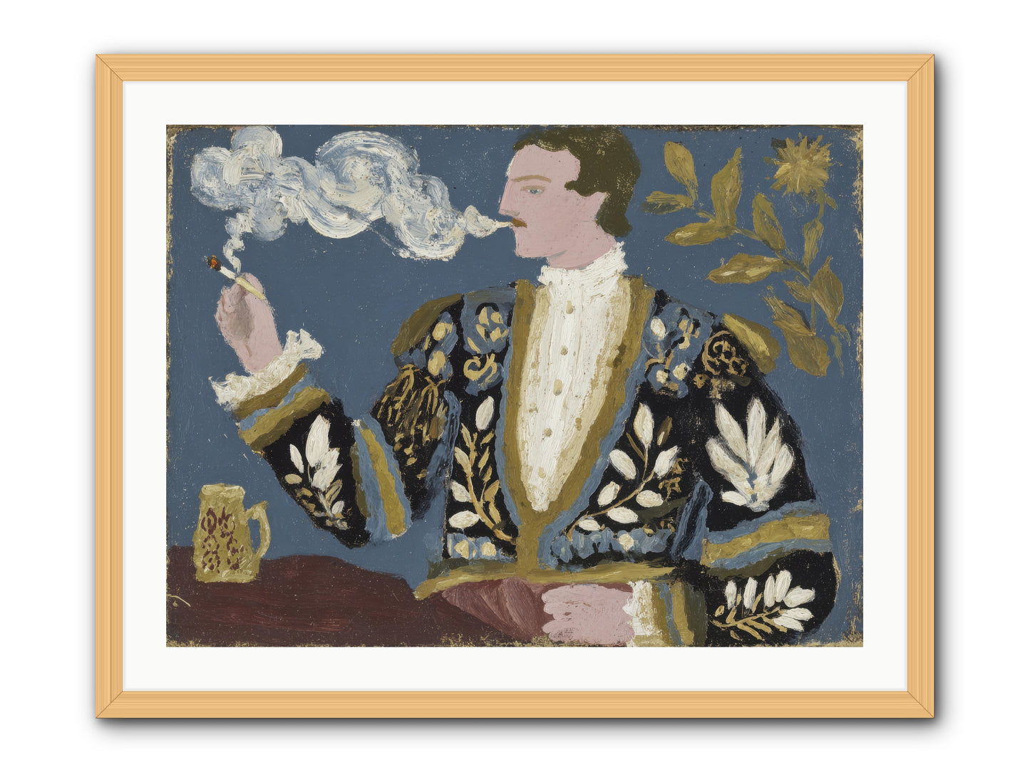 The Gentleman Who Exhaled Gardens -- Framed Print - Natural 32x24
