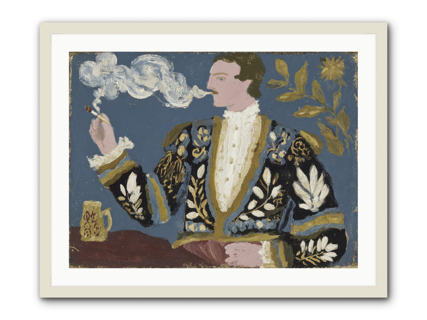 The Gentleman Who Exhaled Gardens -- Framed Print - White 32x24