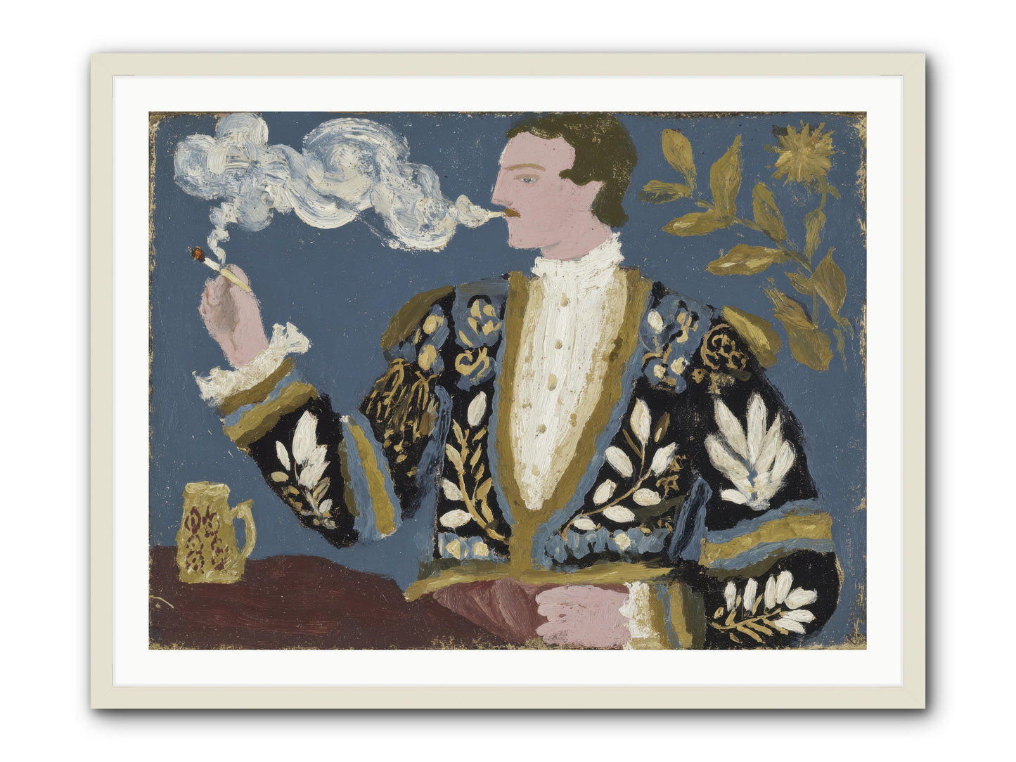 The Gentleman Who Exhaled Gardens -- Framed Print - White 40x30