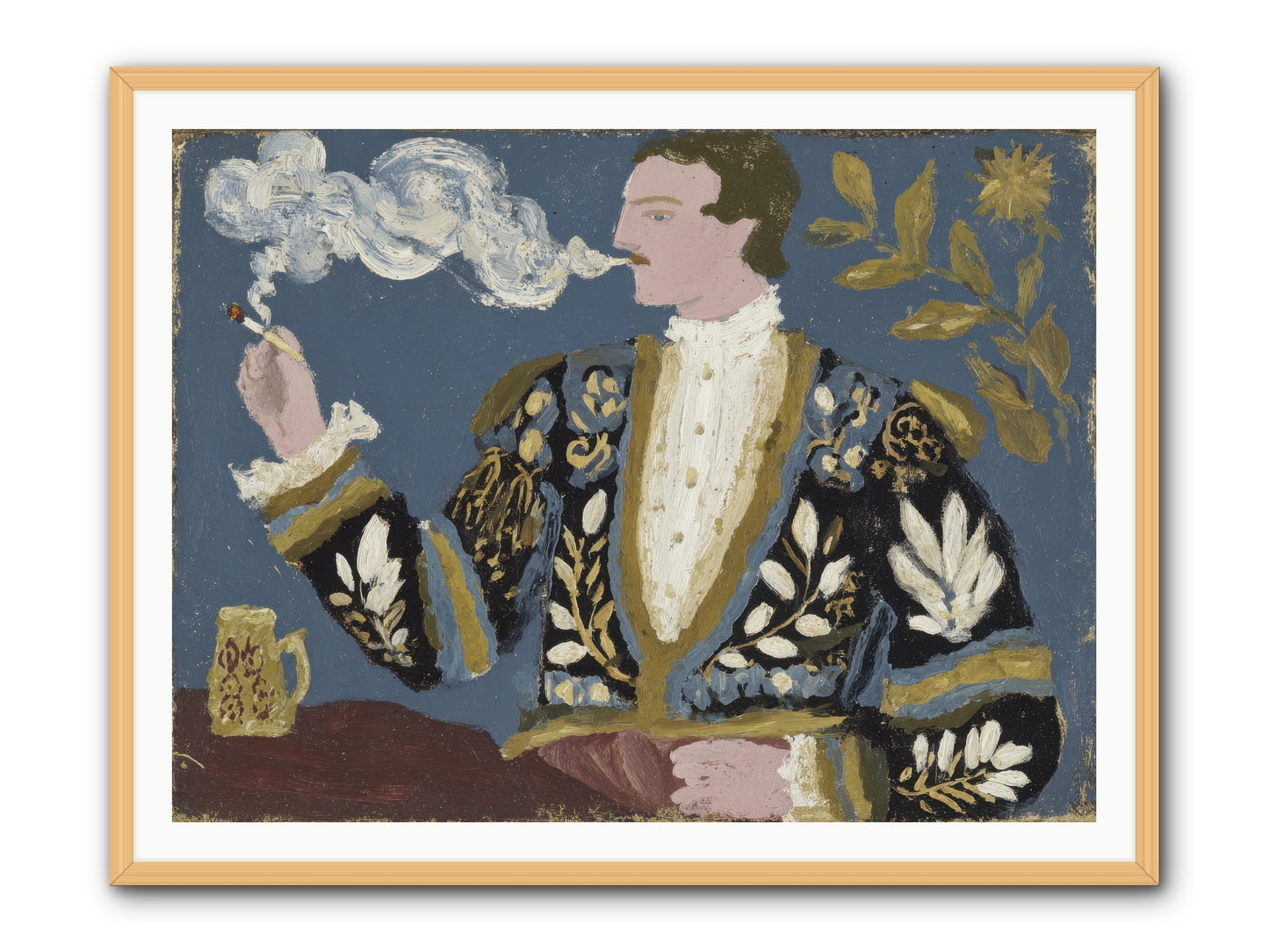 The Gentleman Who Exhaled Gardens -- Framed Print - Natural 48x36
