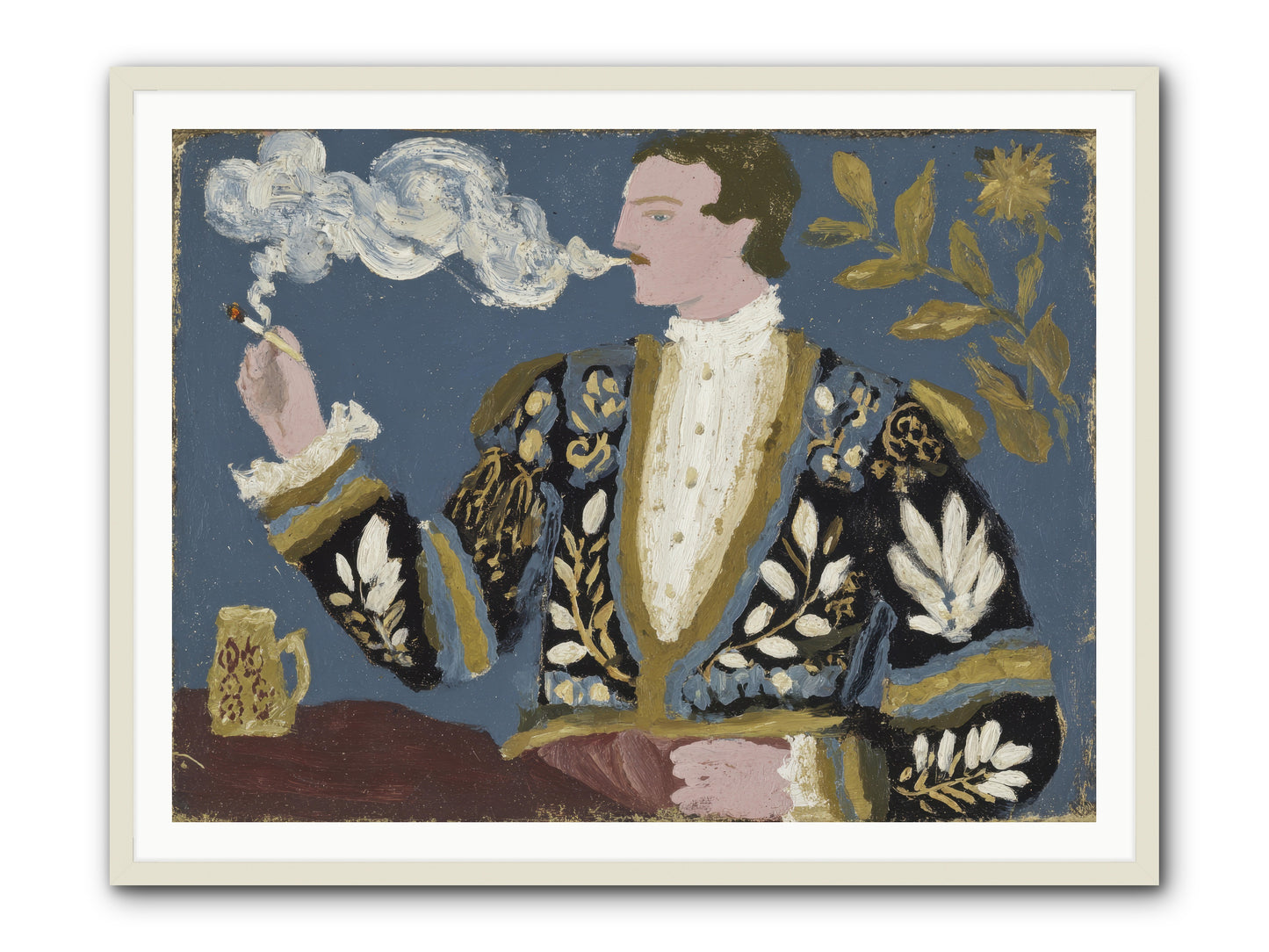 The Gentleman Who Exhaled Gardens -- Framed Print - White 48x36