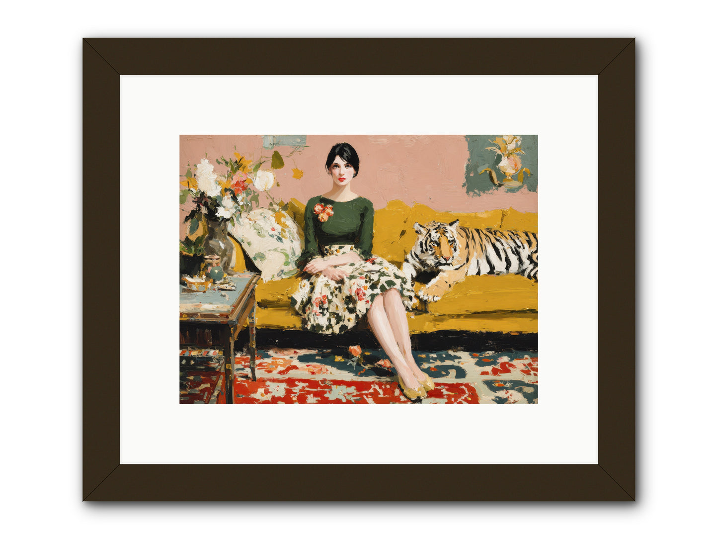 The Gilded Cursive-REZ -- Framed Print - Black 12x9
