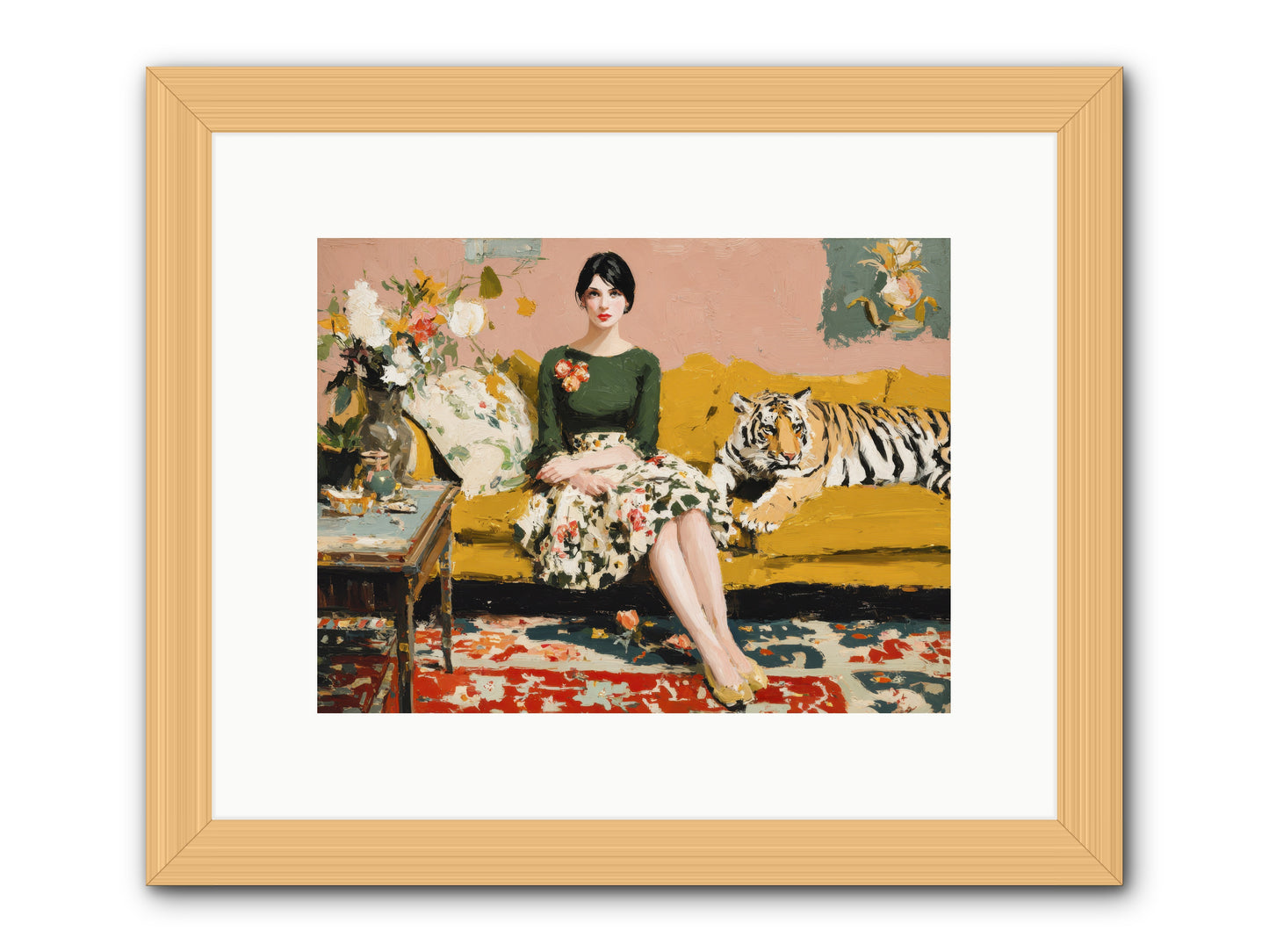 The Gilded Cursive-REZ -- Framed Print - Natural 12x9
