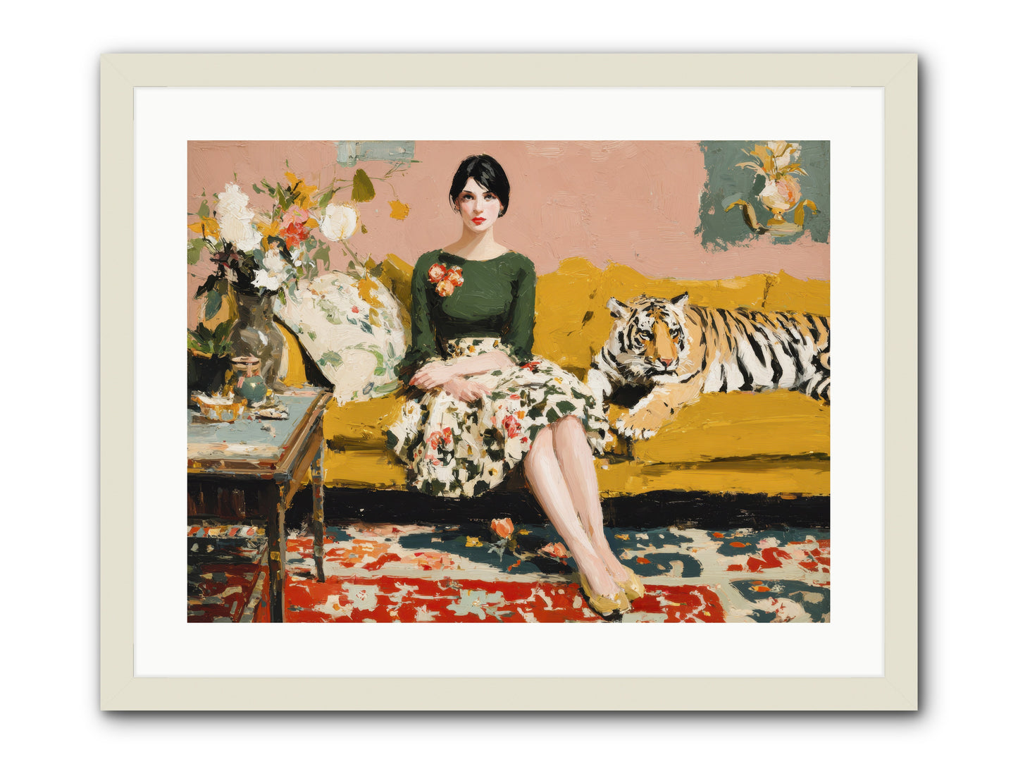 The Gilded Cursive-REZ -- Framed Print - White 24x18
