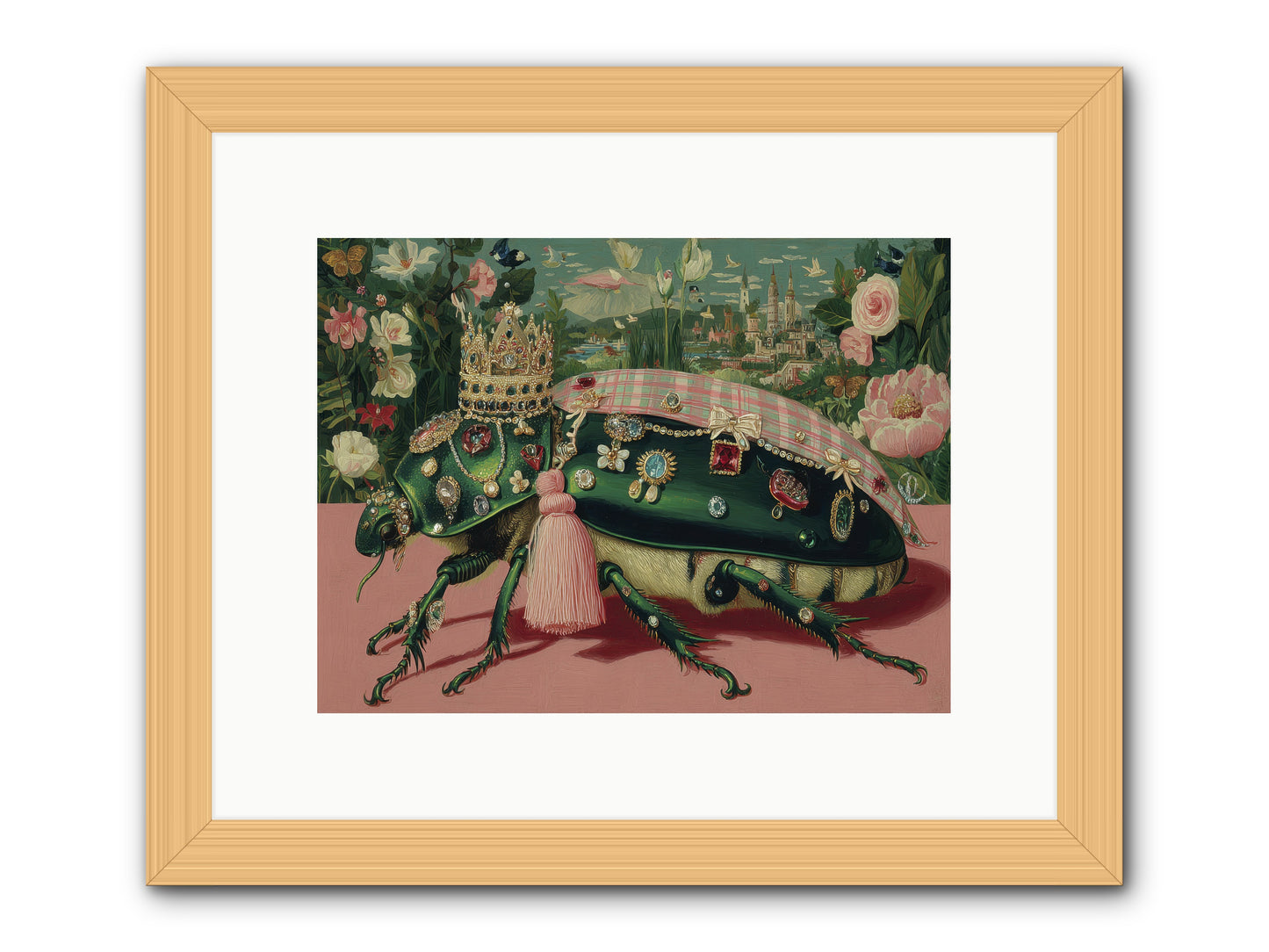 The Glittering Pilgrimage -- Framed Print - Natural 12x9