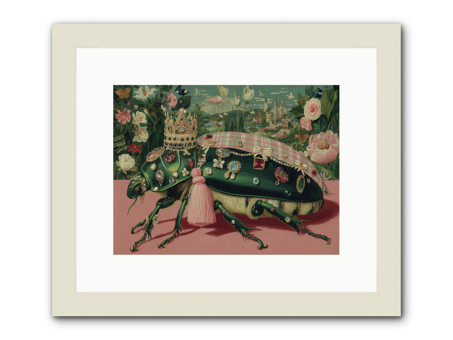 The Glittering Pilgrimage -- Framed Print - White 12x9