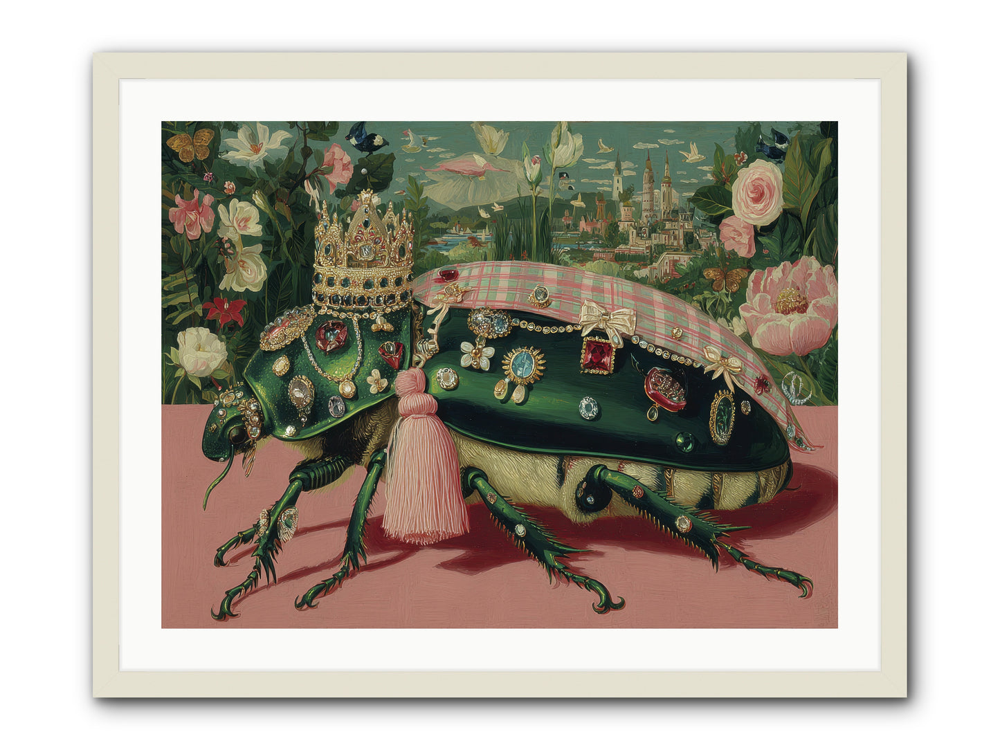 The Glittering Pilgrimage -- Framed Print - White 32x24
