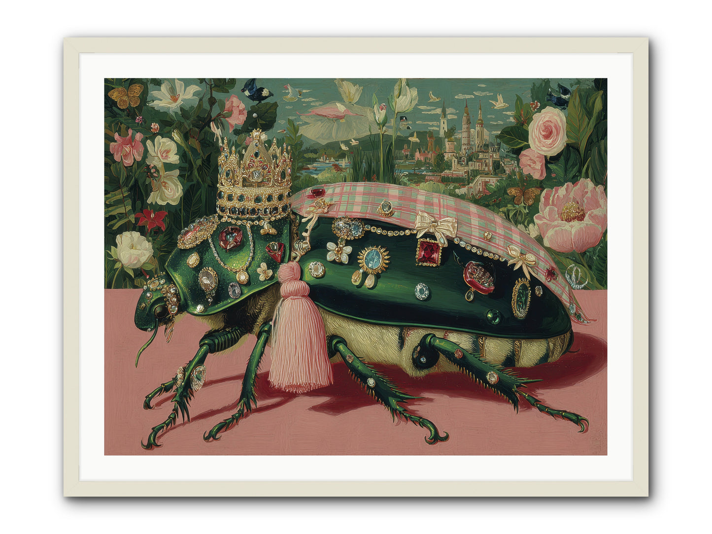 The Glittering Pilgrimage -- Framed Print - White 40x30