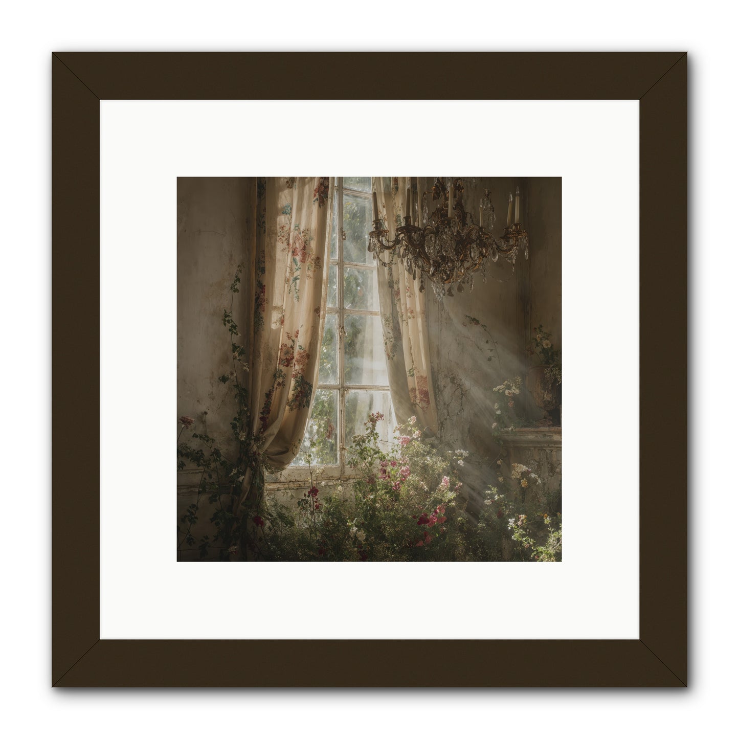 The Hidden Bloom -- Framed Print - Black 10x10