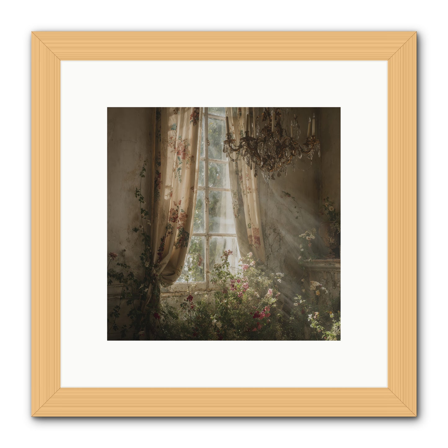 The Hidden Bloom -- Framed Print - Natural 10x10