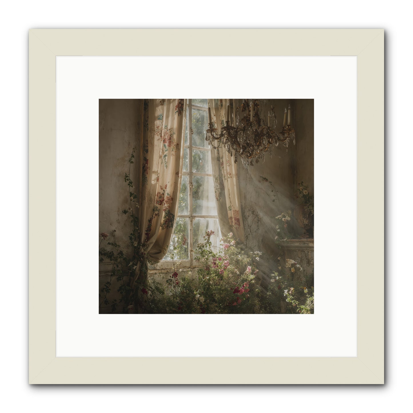 The Hidden Bloom -- Framed Print - White 10x10