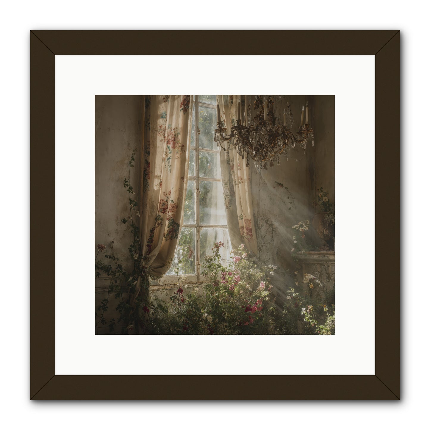 The Hidden Bloom -- Framed Print - Black 12x12