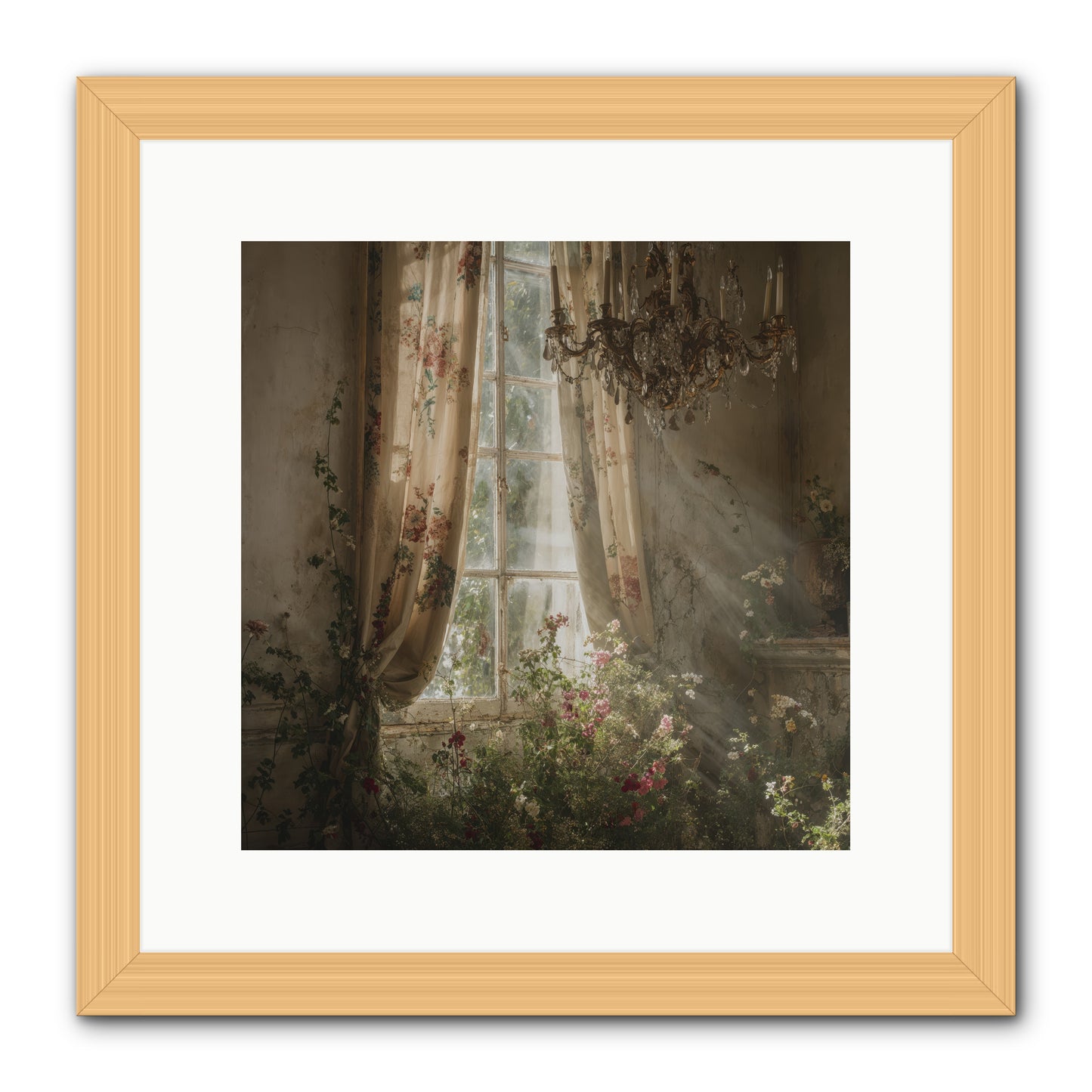 The Hidden Bloom -- Framed Print - Natural 12x12