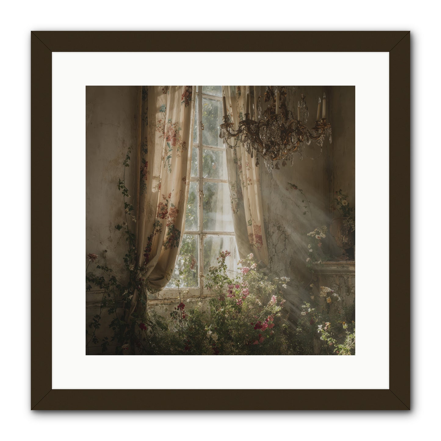 The Hidden Bloom -- Framed Print - Black 16x16