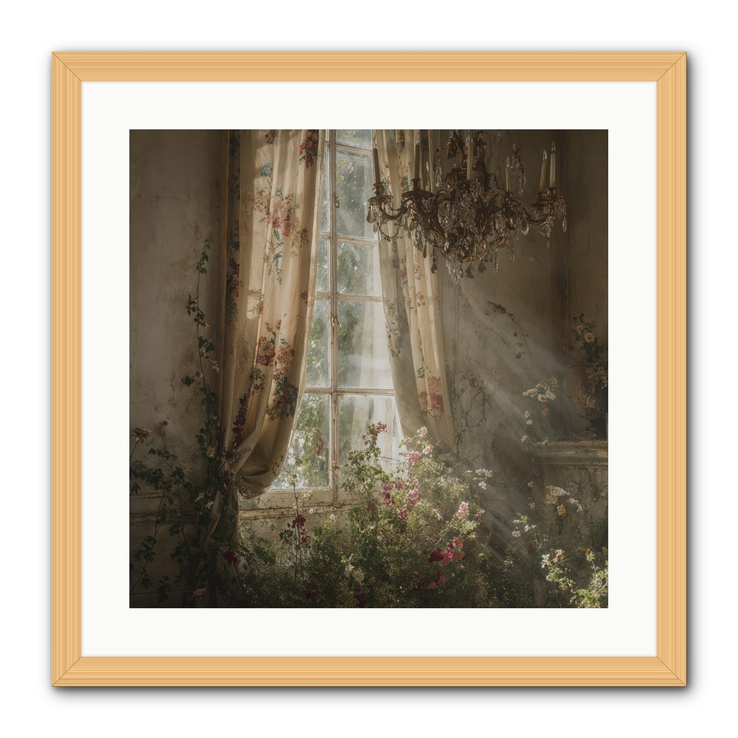 The Hidden Bloom -- Framed Print - Natural 20x20