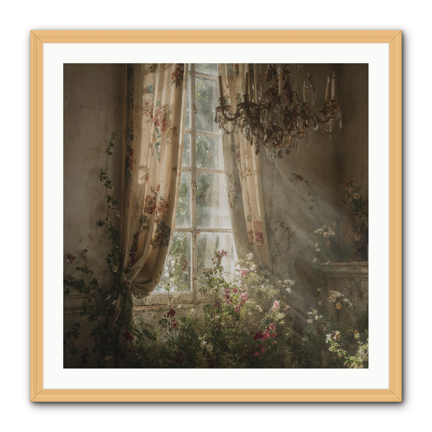The Hidden Bloom -- Framed Print - Natural 30x30
