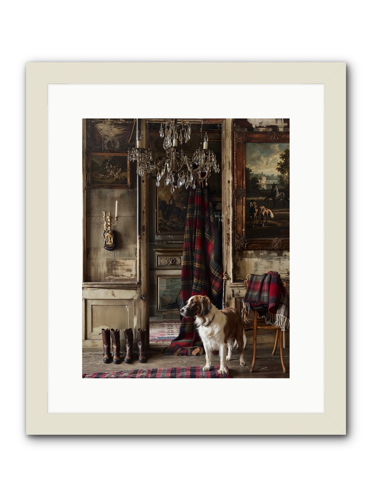 The Honorable Biscuit -- Framed Print - White 12x15