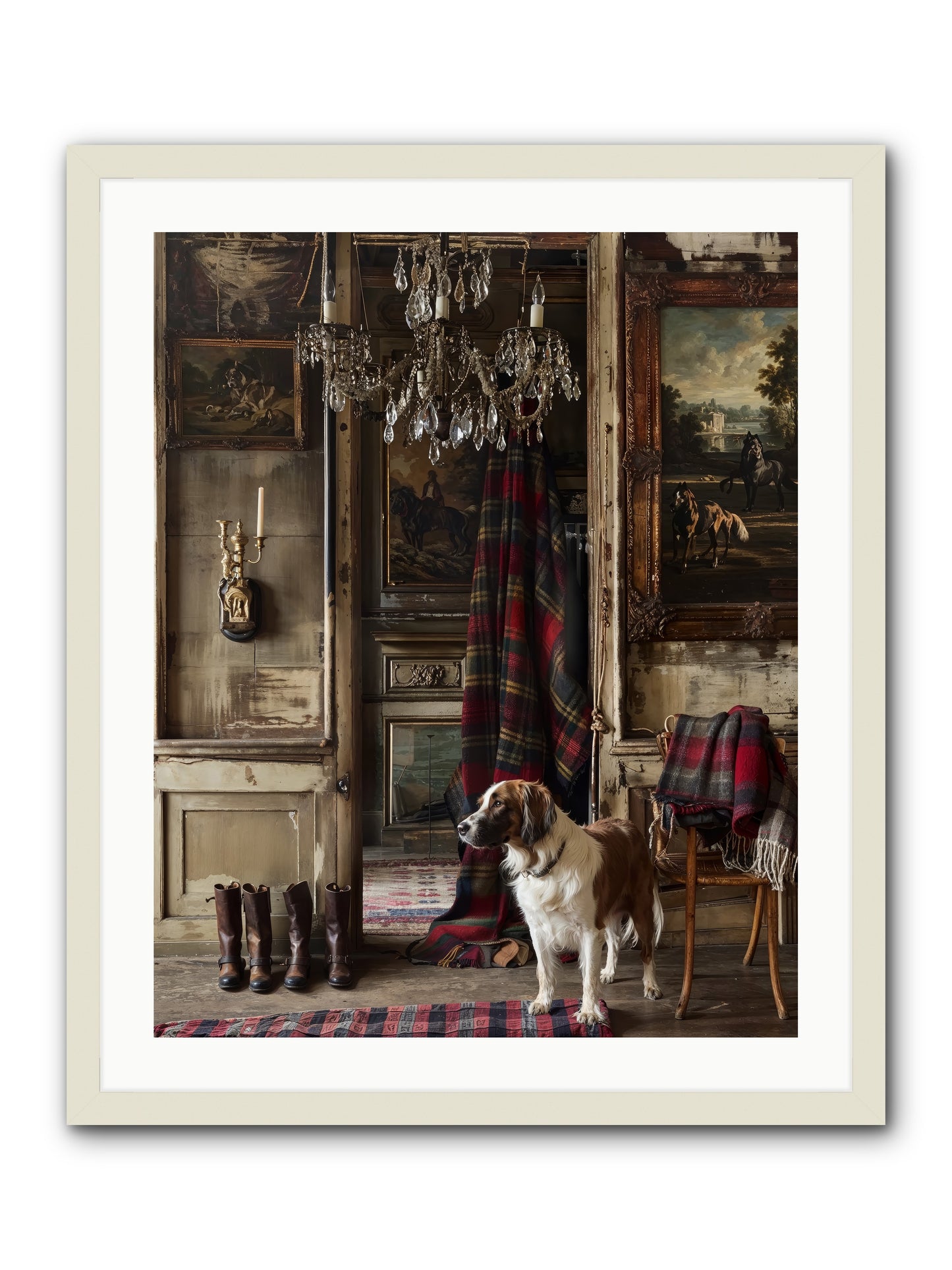 The Honorable Biscuit -- Framed Print - White 24x30