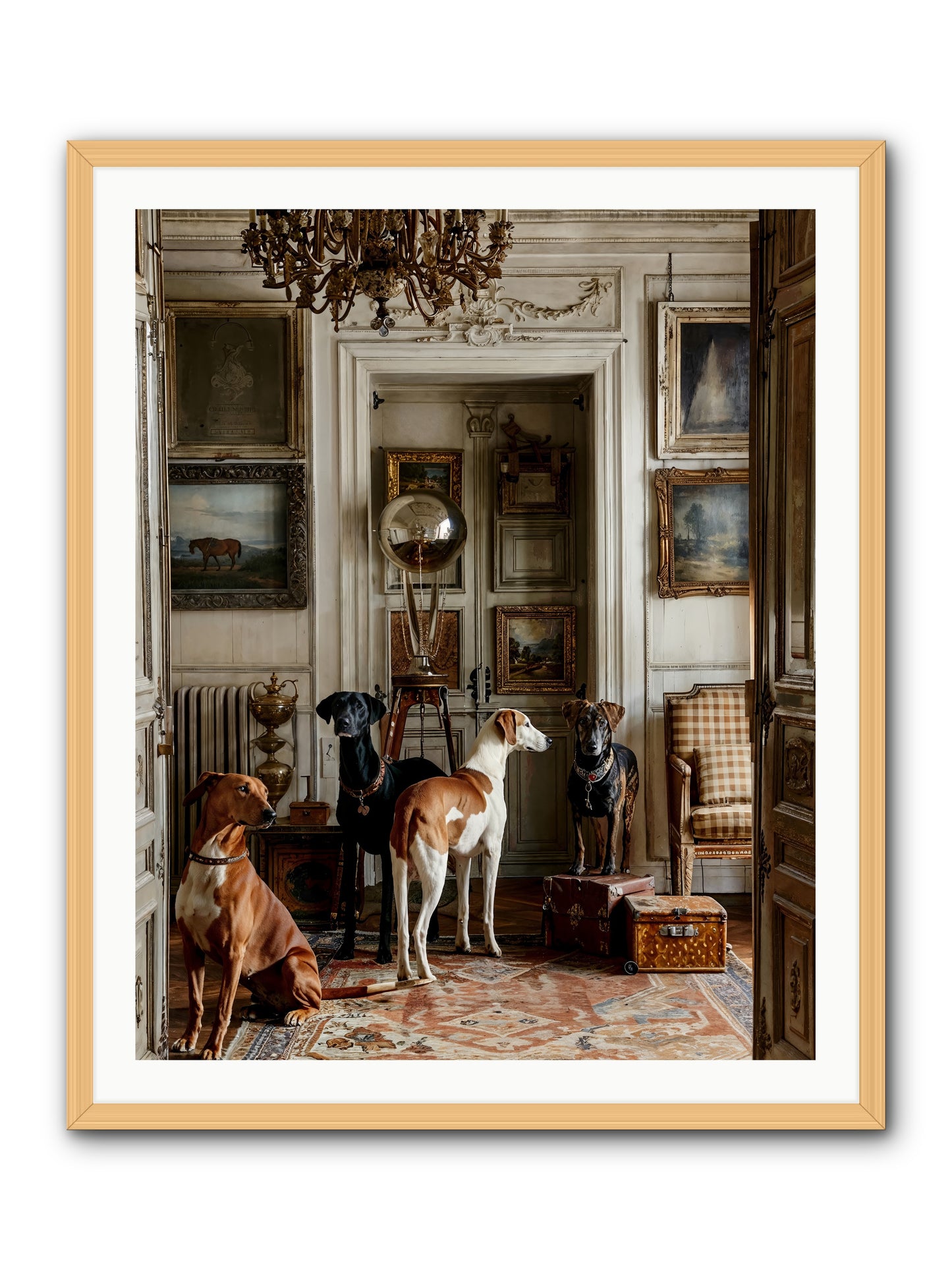 The Houndstone Literary Society -- Framed Print - Natural 32x40