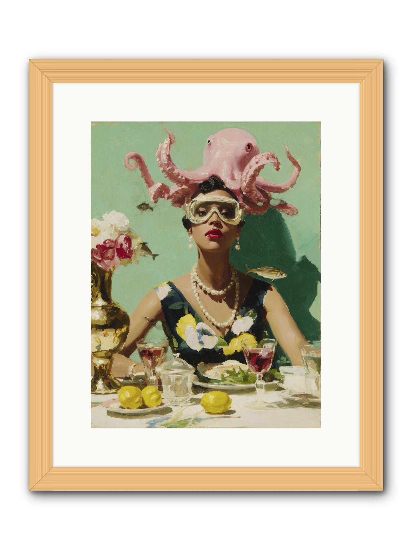 The Hour at Hotel Chérie -- Framed Print - Natural 12x16