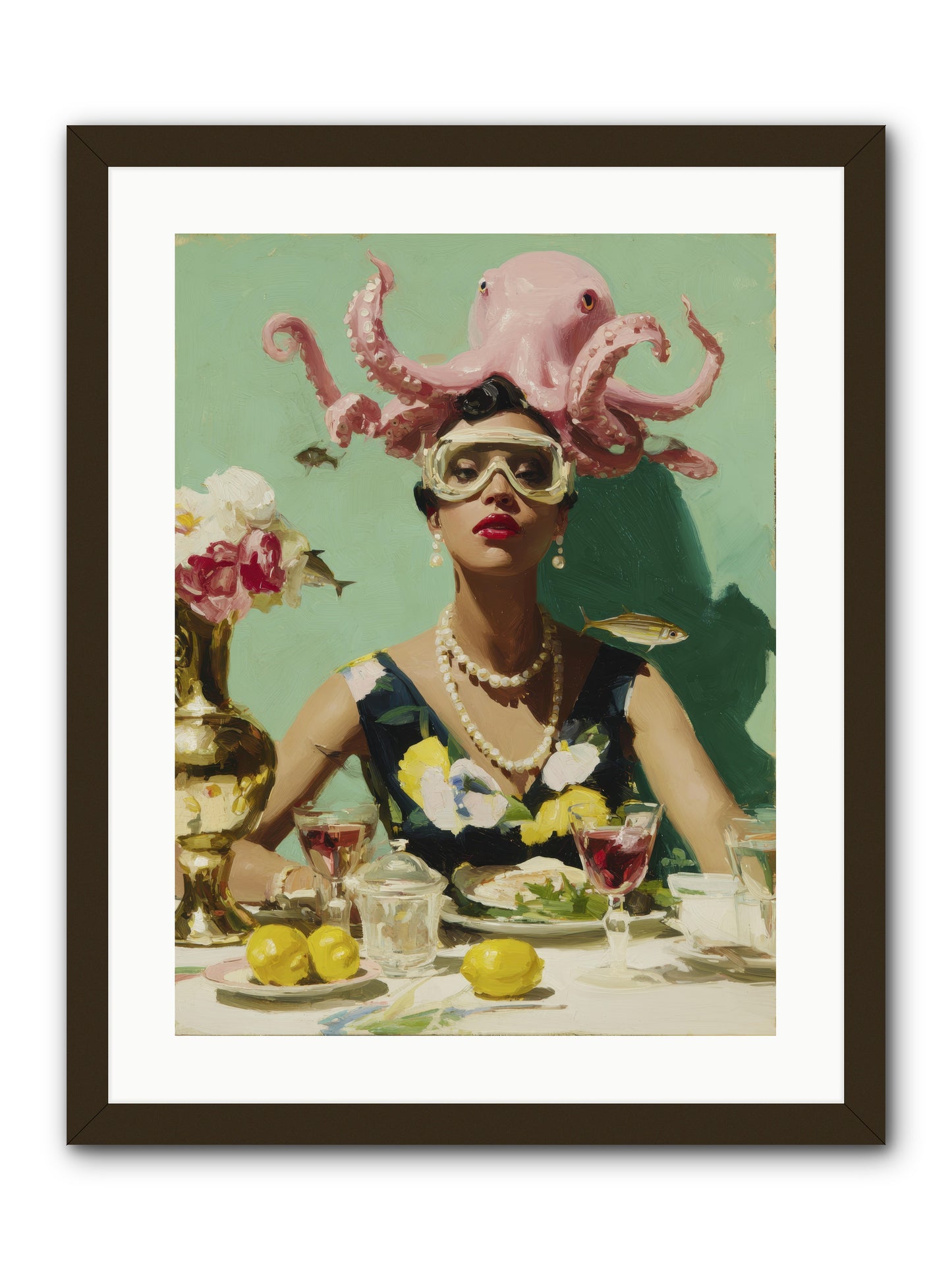The Hour at Hotel Chérie -- Framed Print - Black 18x24