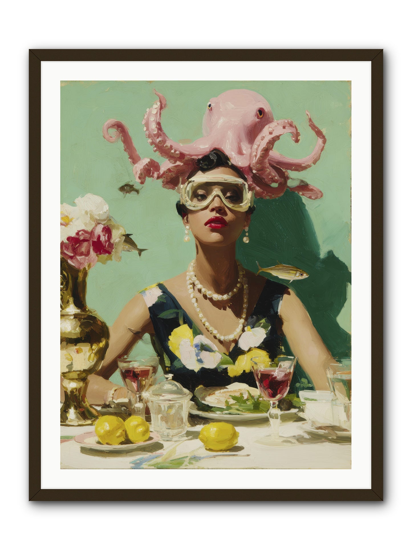 The Hour at Hotel Chérie -- Framed Print - Black 30x40