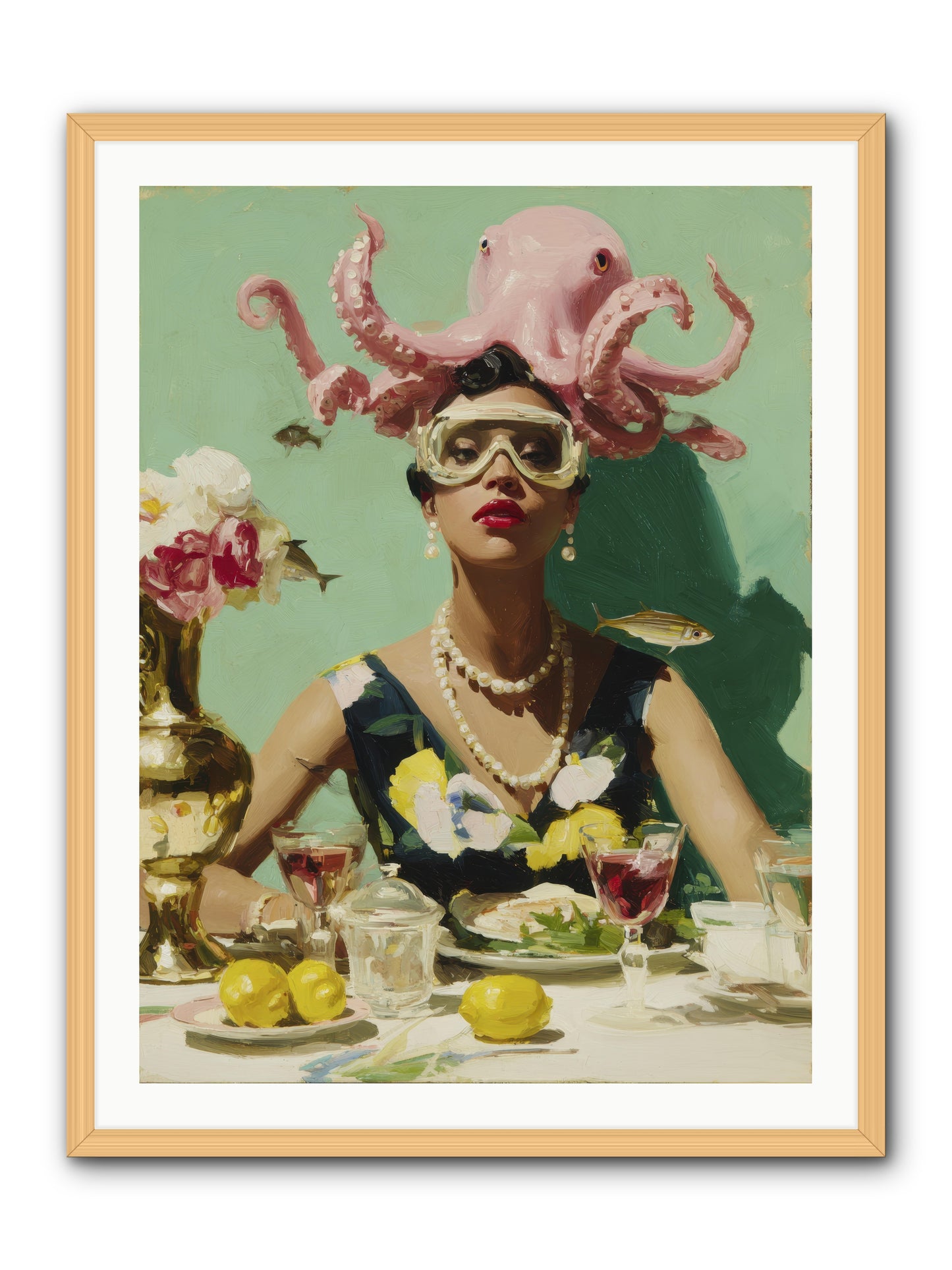 The Hour at Hotel Chérie -- Framed Print - Natural 30x40