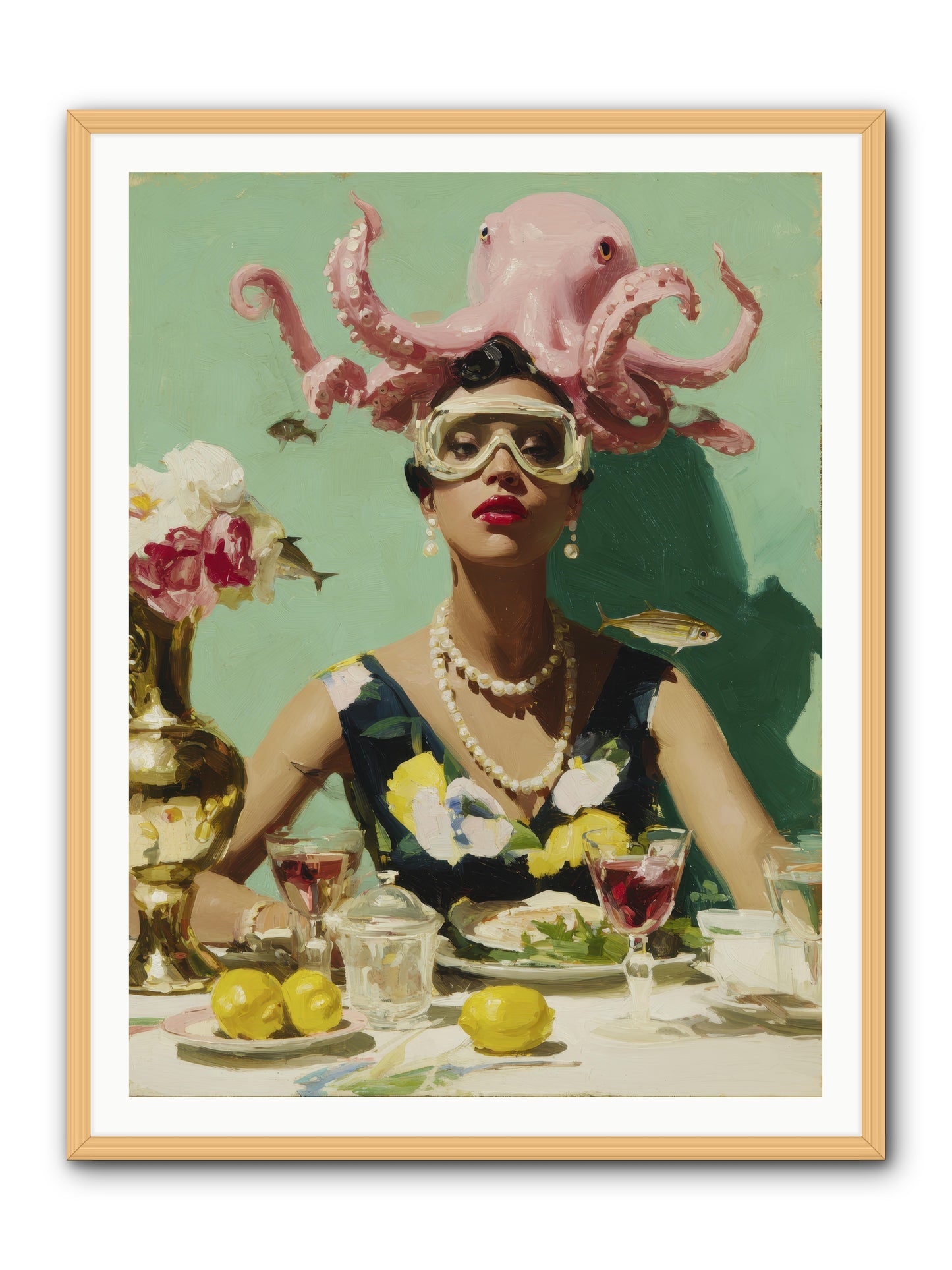 The Hour at Hotel Chérie -- Framed Print - Natural 36x48