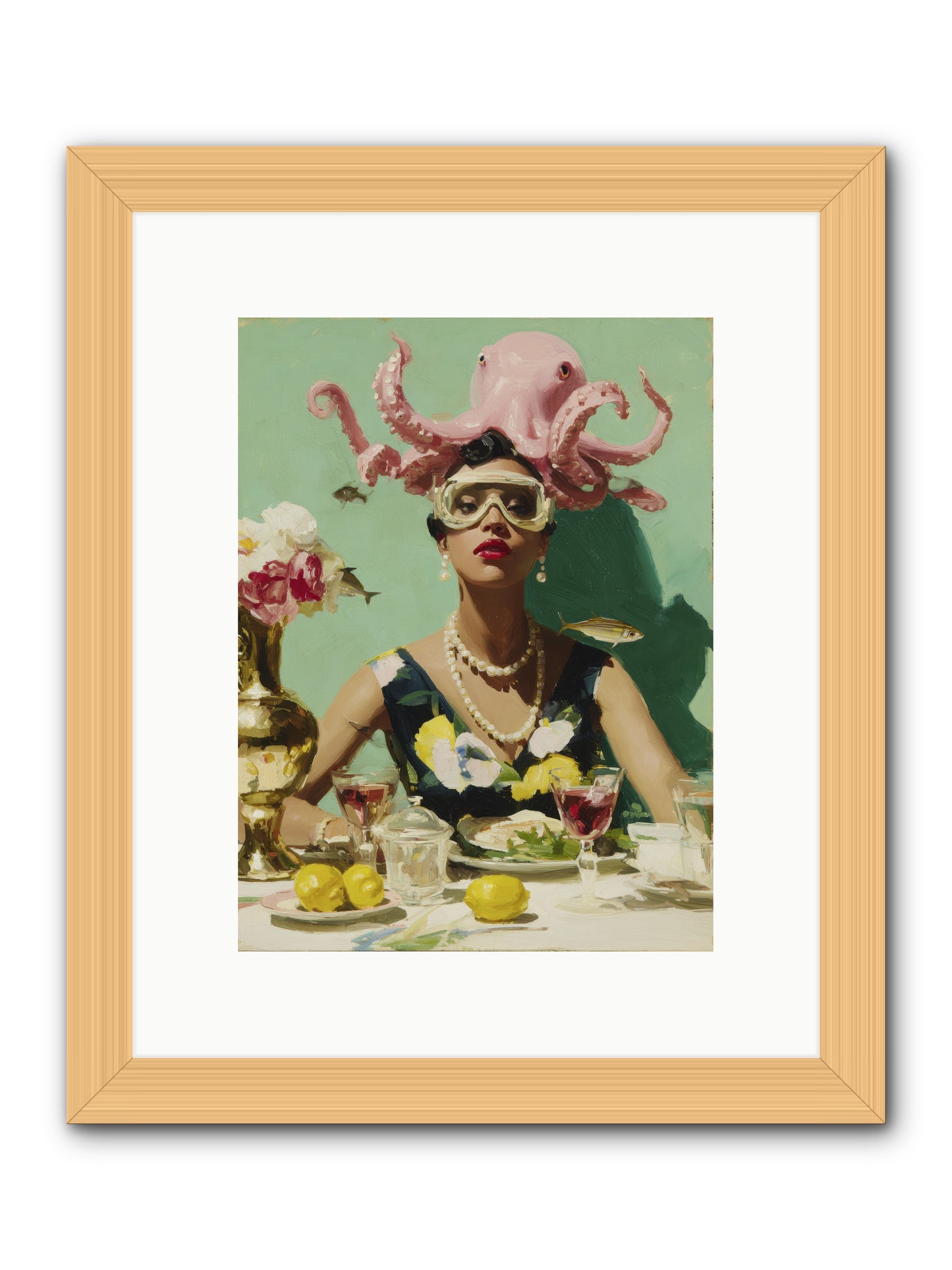 The Hour at Hotel Chérie -- Framed Print - Natural 9x12