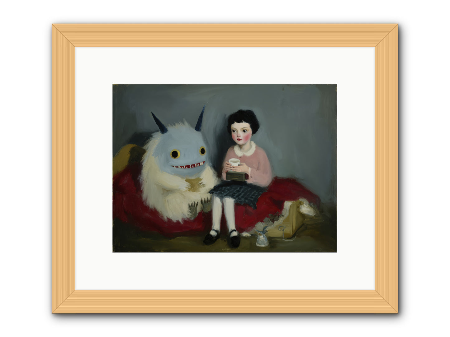 The Hour of Sweet Mischief -- Framed Print - Natural 12x9