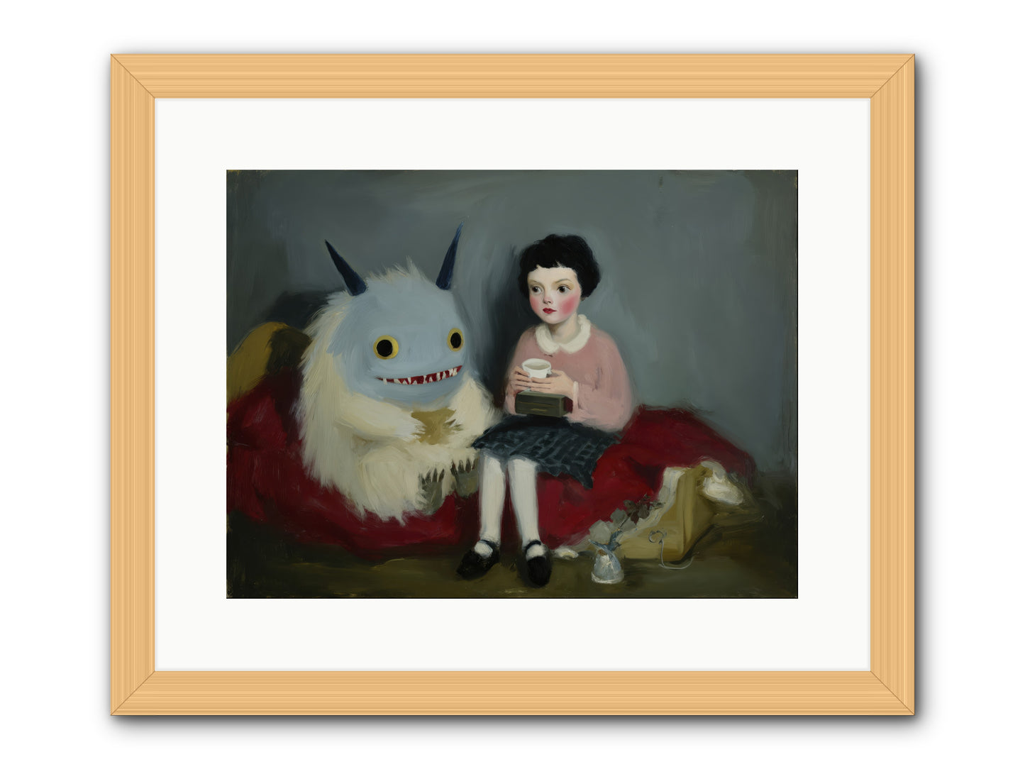 The Hour of Sweet Mischief -- Framed Print - Natural 16x12