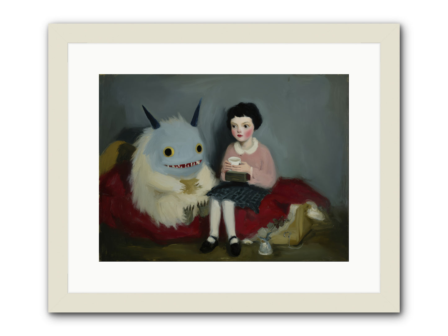 The Hour of Sweet Mischief -- Framed Print - White 16x12