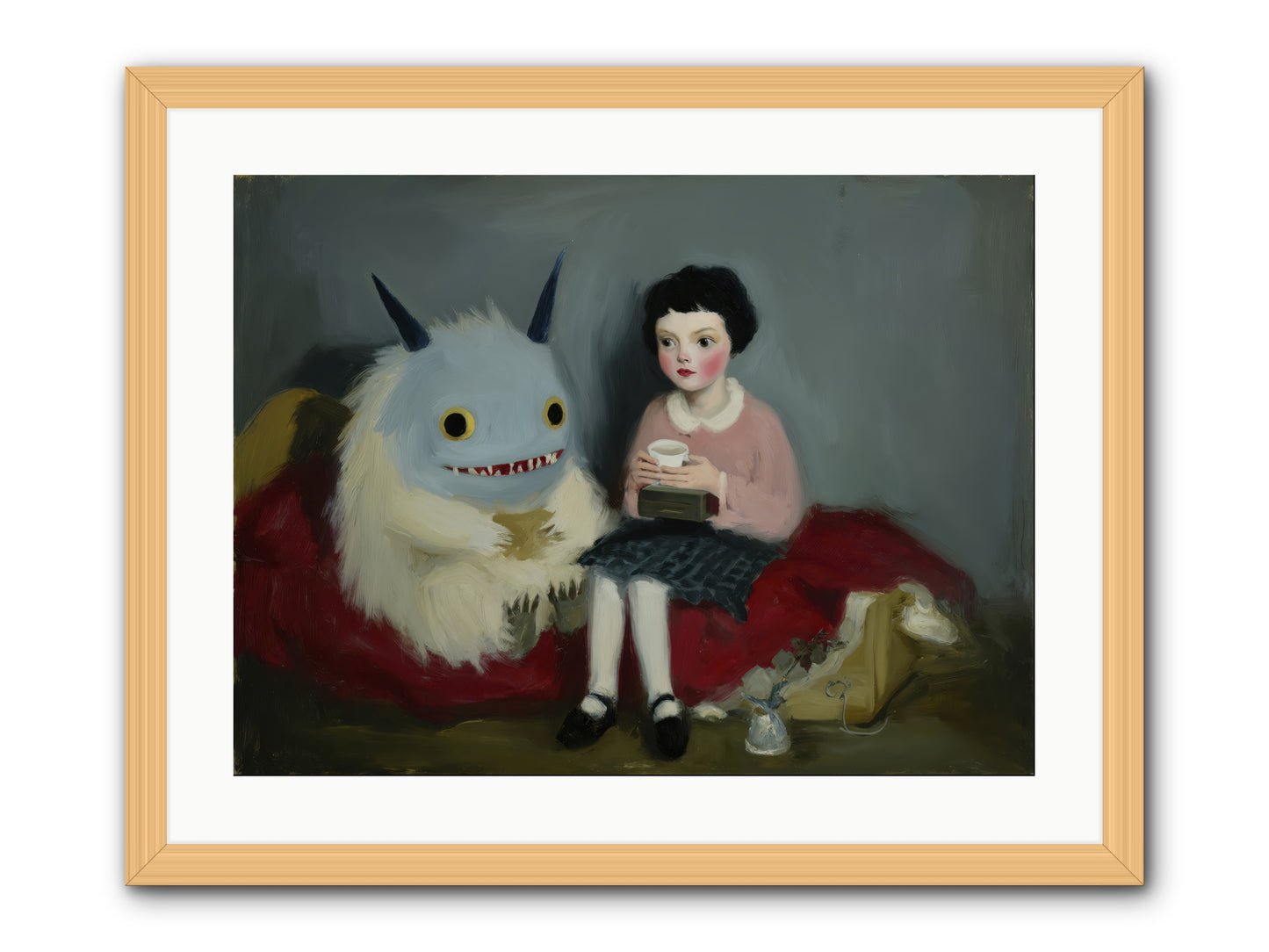 The Hour of Sweet Mischief -- Framed Print - Natural 24x18