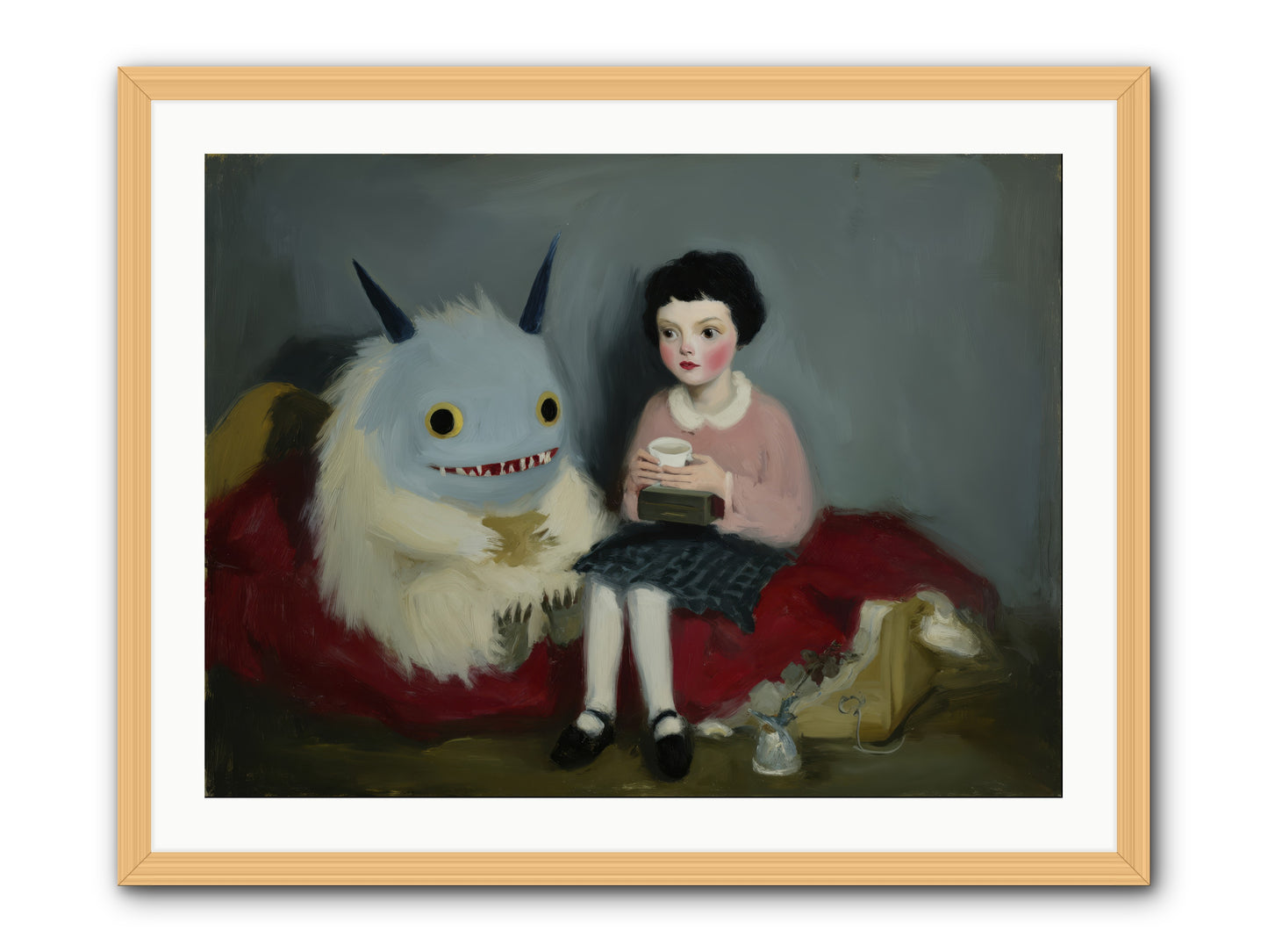 The Hour of Sweet Mischief -- Framed Print - Natural 32x24