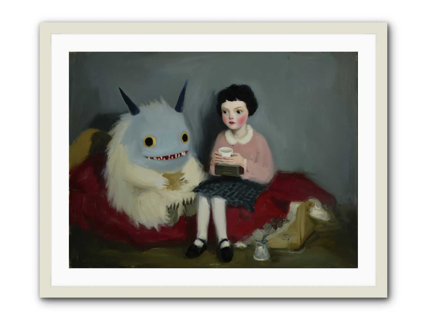 The Hour of Sweet Mischief -- Framed Print - White 32x24