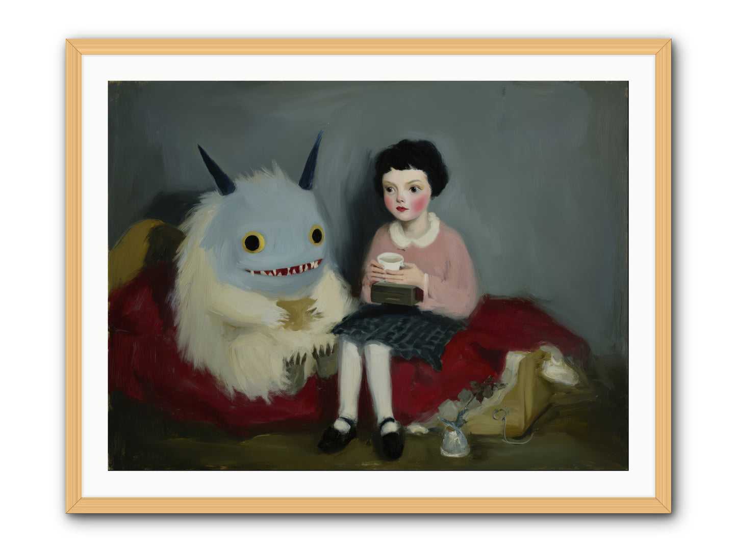 The Hour of Sweet Mischief -- Framed Print - Natural 40x30