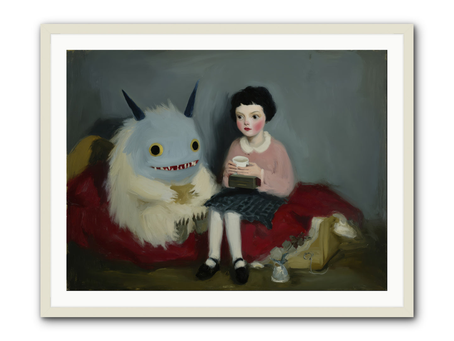 The Hour of Sweet Mischief -- Framed Print - White 40x30