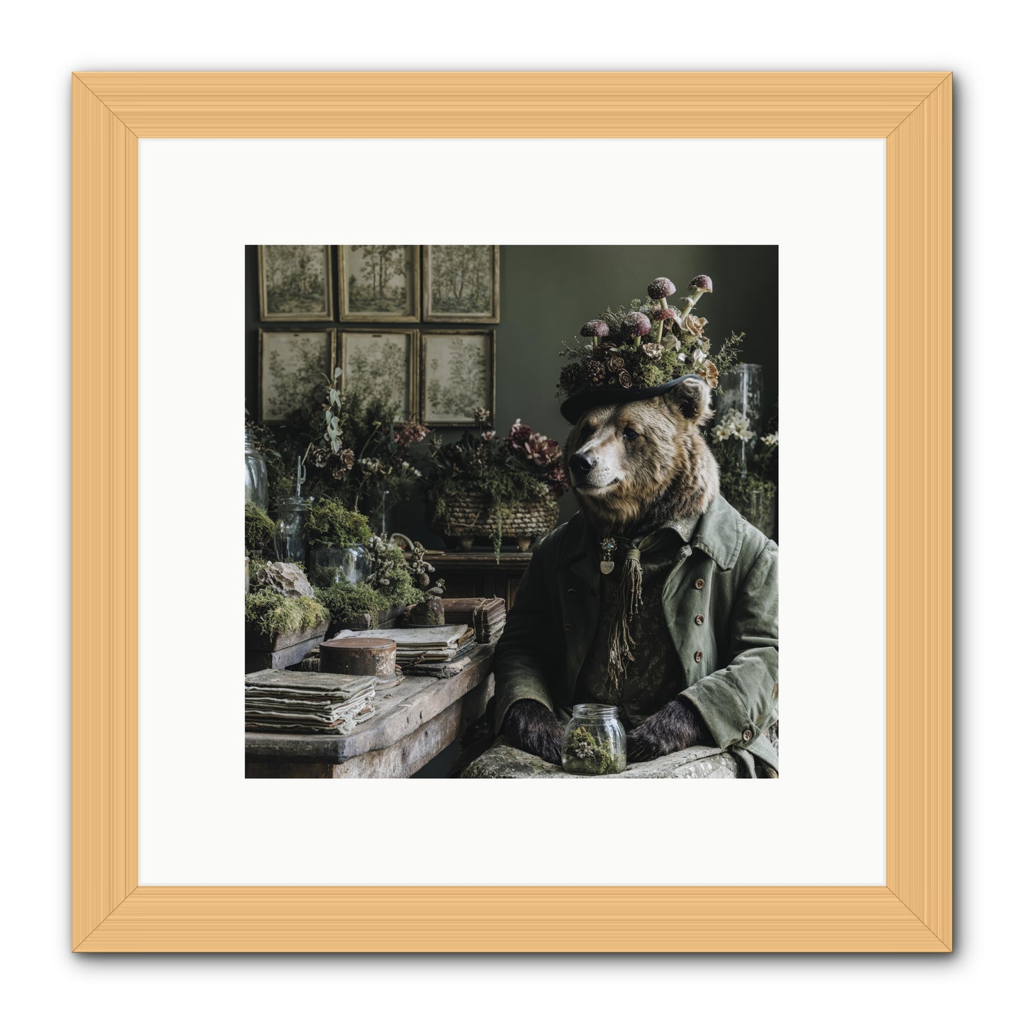 The Hour of Wild Honey -- Framed Print - Natural 10x10