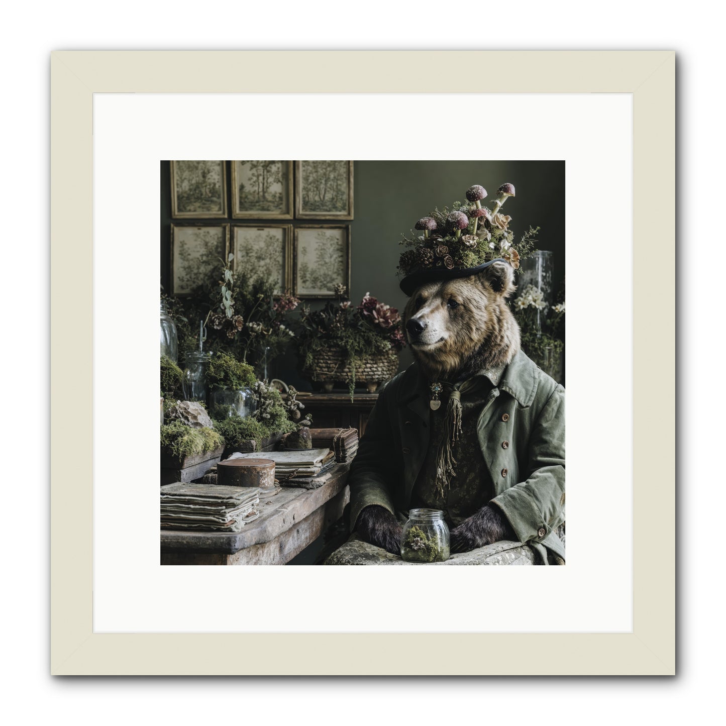 The Hour of Wild Honey -- Framed Print - White 12x12