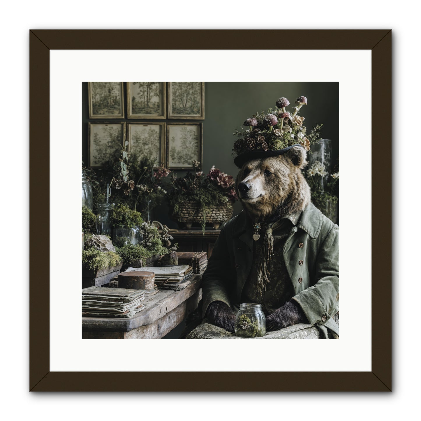 The Hour of Wild Honey -- Framed Print - Black 16x16