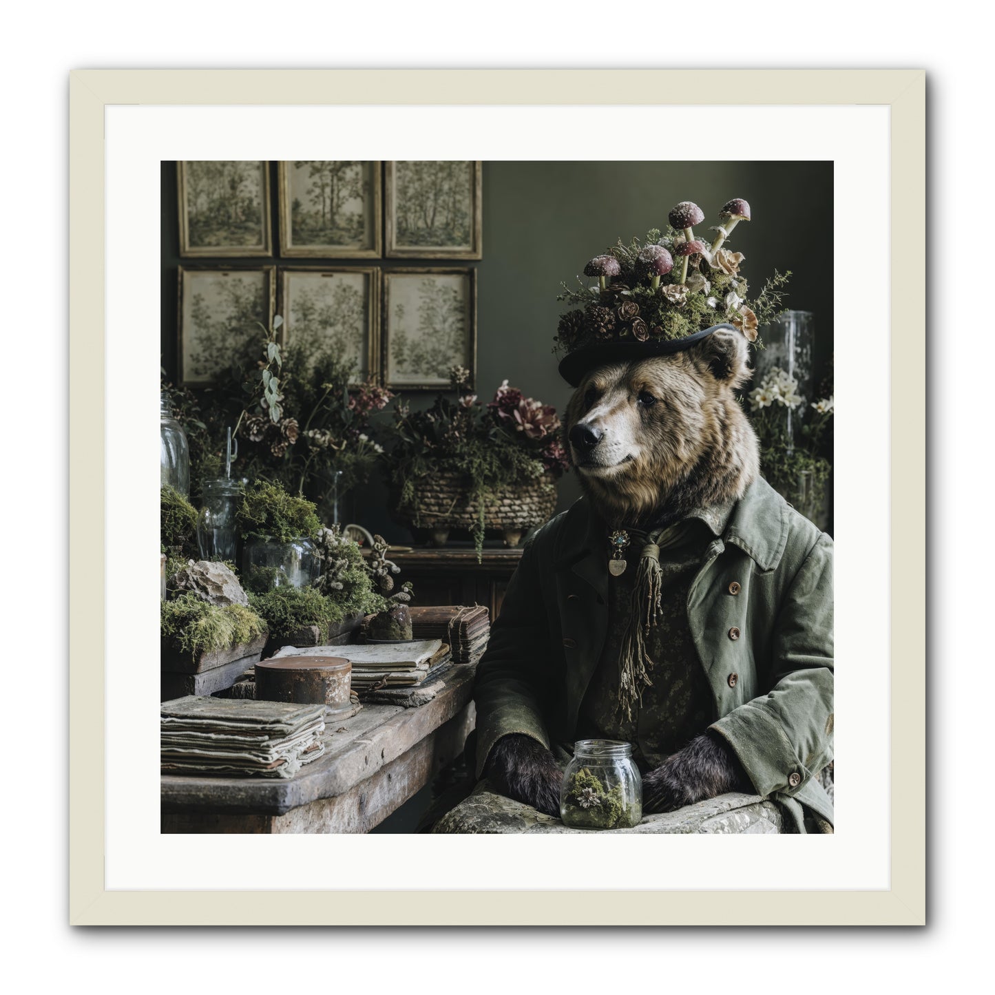 The Hour of Wild Honey -- Framed Print - White 24x24