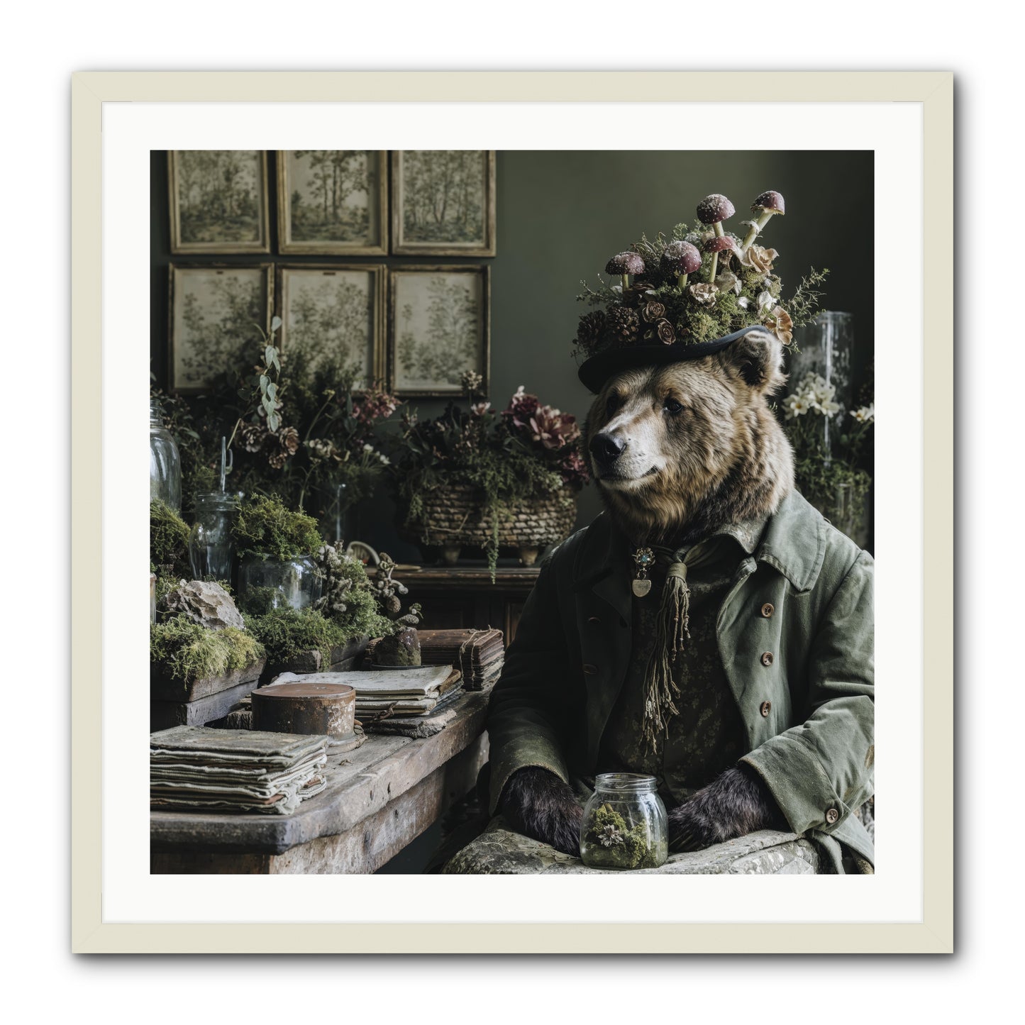 The Hour of Wild Honey -- Framed Print - White 30x30