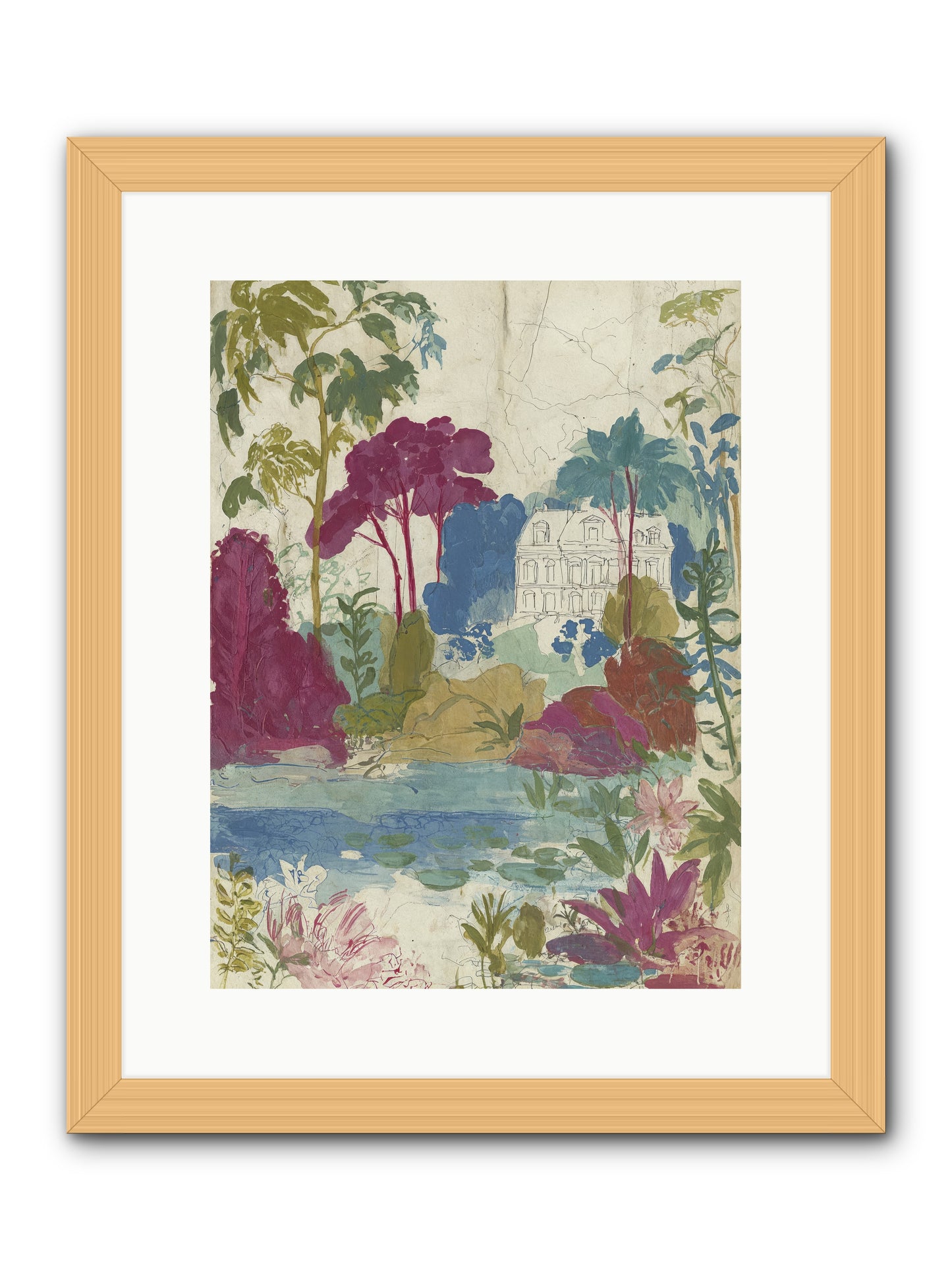 The House Sketched Itself In -- Framed Print - Natural 12x16
